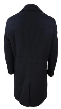 Mens Long Black Wool Overcoat
