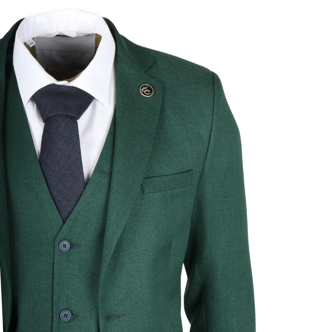 IM08 - Men's 3 Piece Green Classic Suit