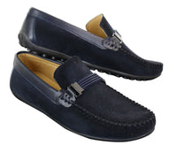 Galax ZD71 - Mens Slip On Suede PU Leather Driving Shoes Buckle Moccasin Casual