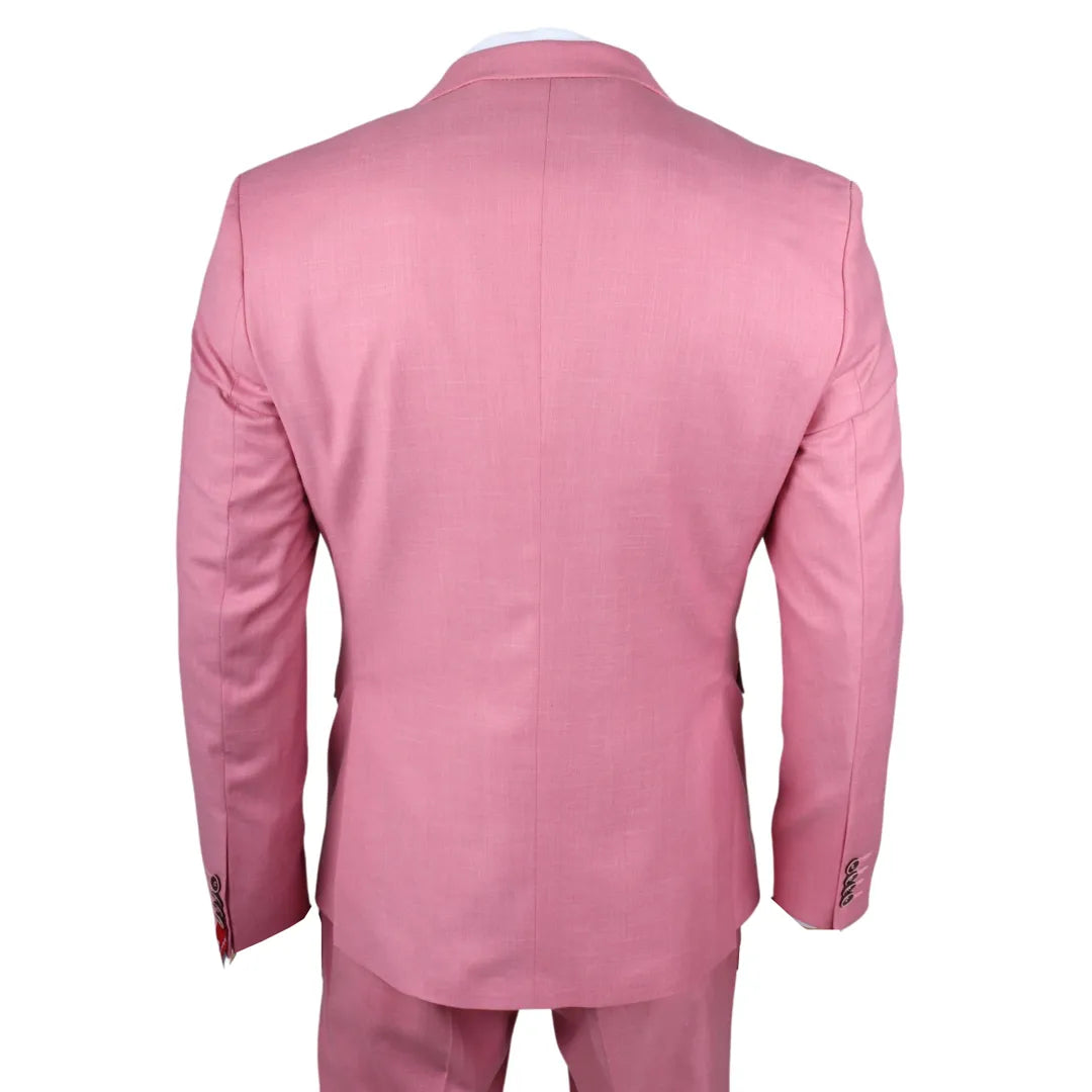 James Men's 3-Piece Pink Tailored Fit Suit