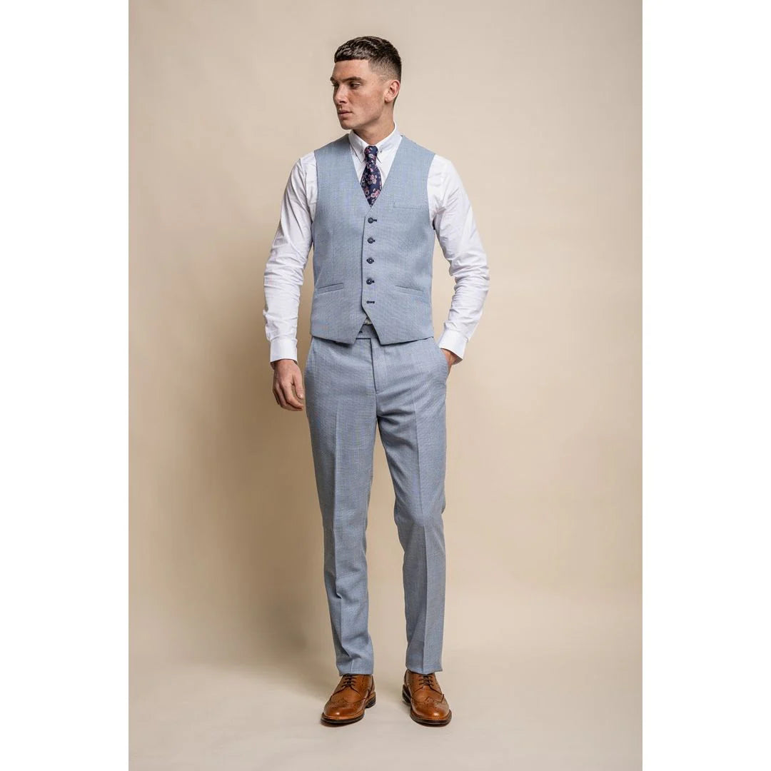 Miami - Men's Summer Light Blue Waistcoat