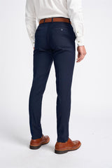 Baresi - Pantalon classique uni bleu marine pour homme