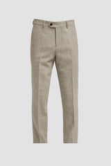 Pantalon Thomas pour homme en tweed à chevrons gris mélangé laine