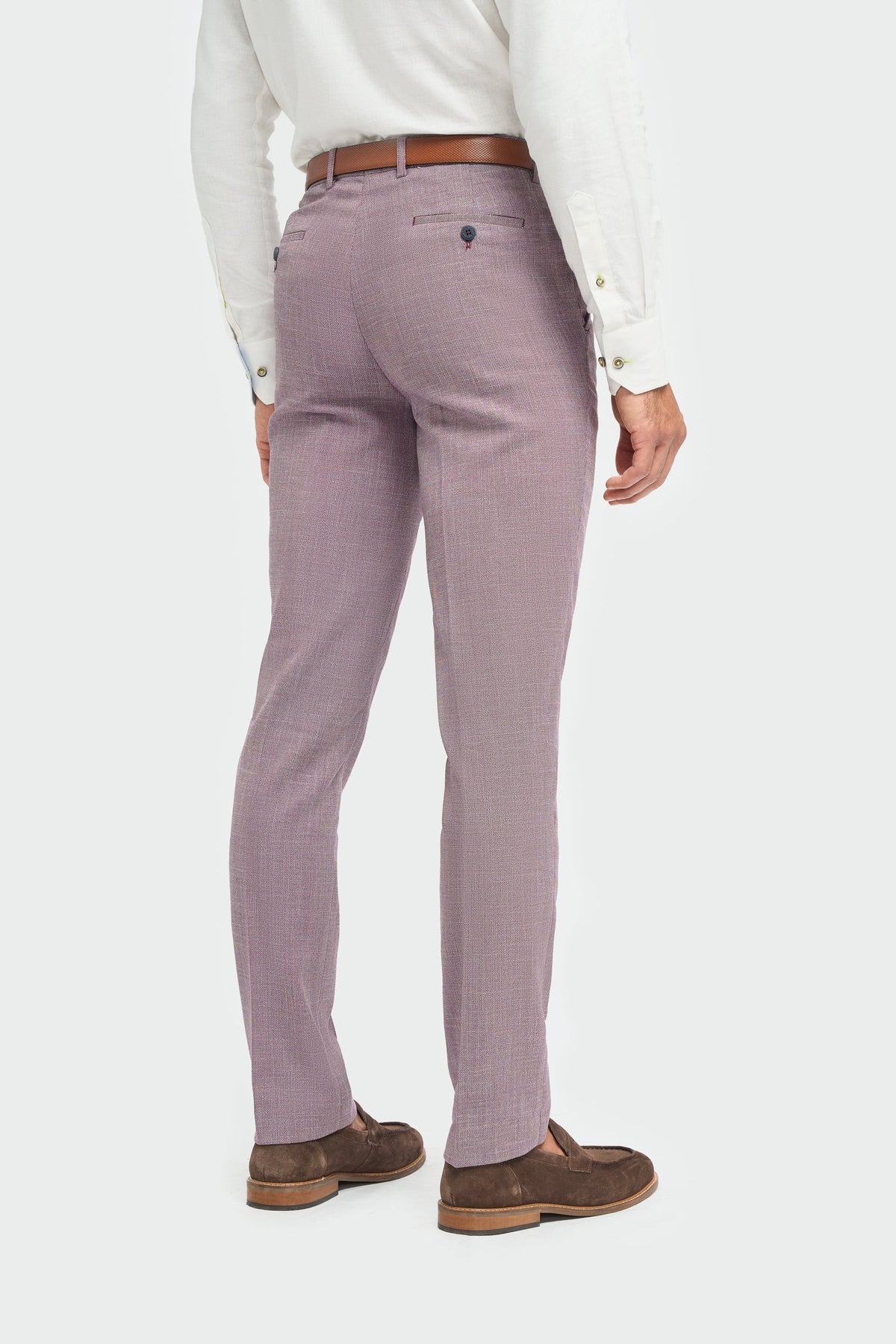 Miami - Pantalon d'été rose à motif quadrillé pour homme