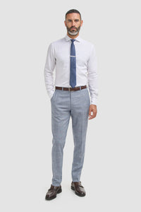 Pantalon vintage à carreaux bleus pour homme - Cavani Miles