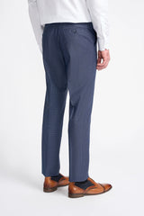 Pantalon à carreaux bleu marine pour homme Bond