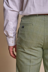 Pantalon à carreaux vert sauge Caridi pour homme