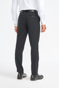 Pantalon habillé Roberto pour homme, noir à fines rayures.