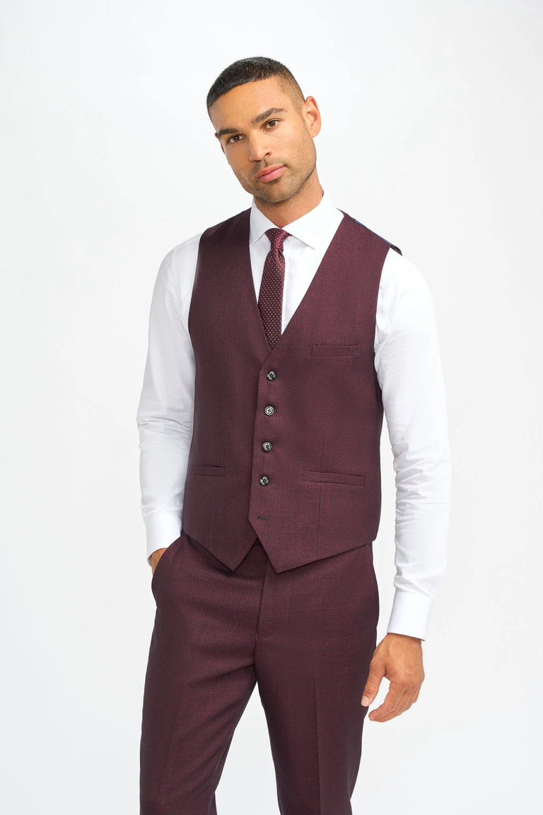 Pantalon à carreaux bordeaux pour homme Caridi