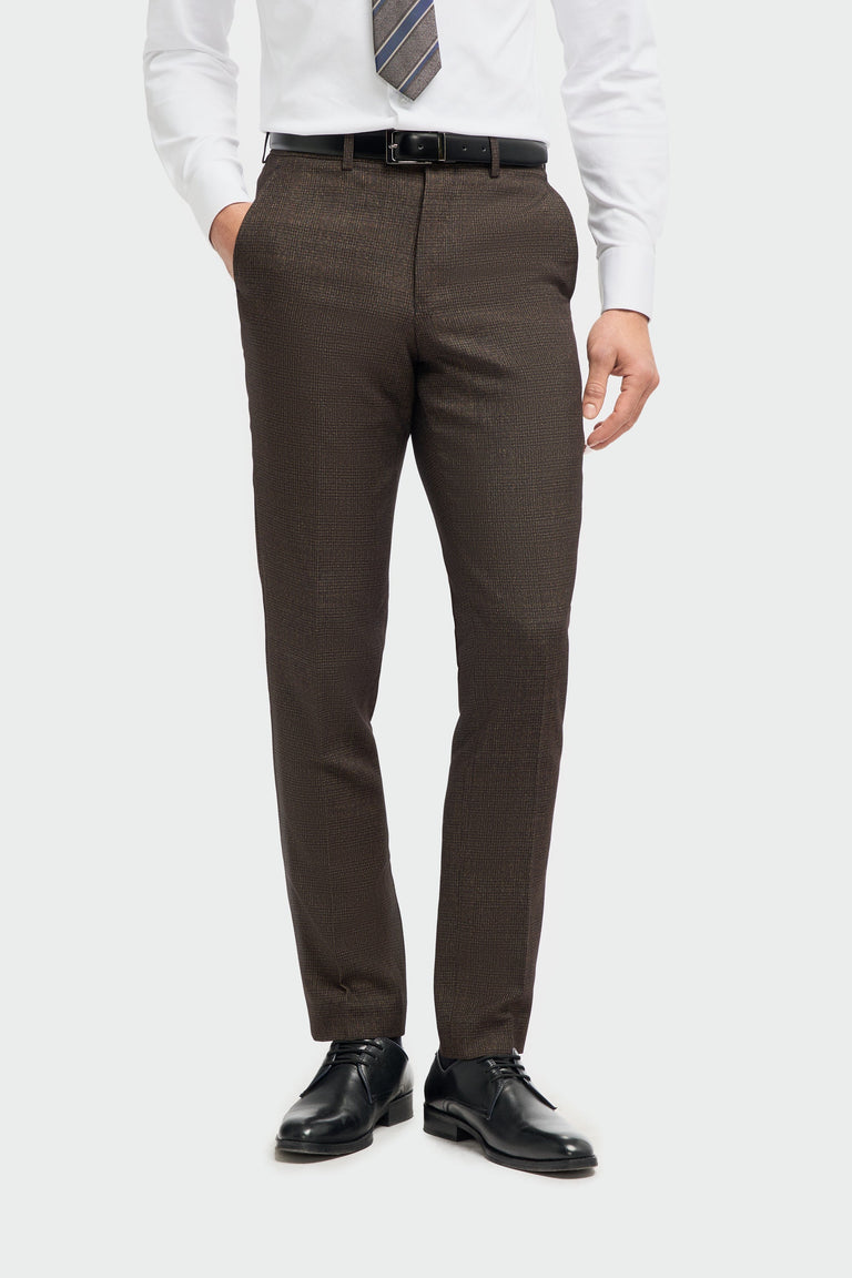 Pantalon en tweed marron Caridi pour homme