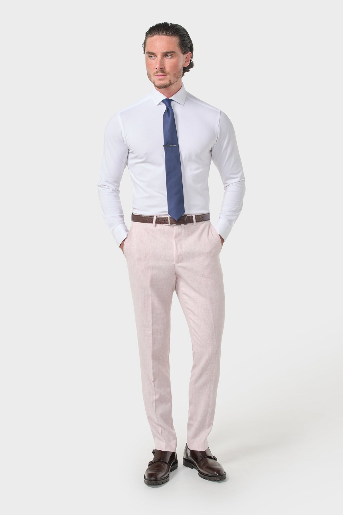 Tropez - Pantalon de costume rose pour homme