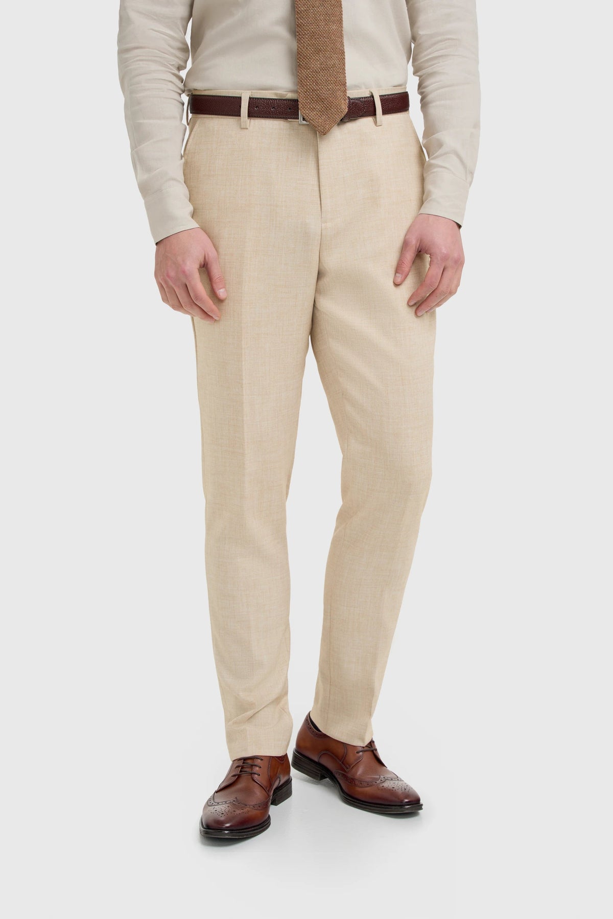 Pantalon texturé beige Malibu pour homme