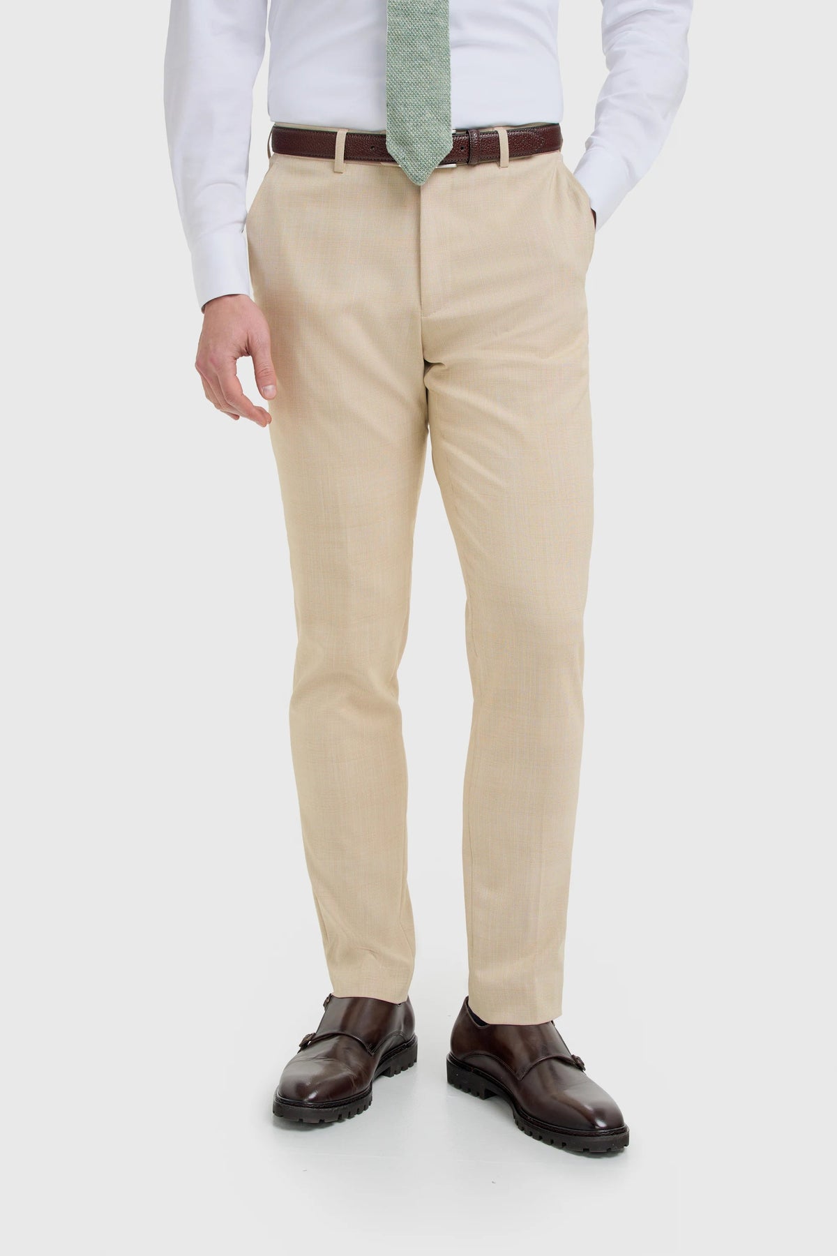 Camden - Pantalon à carreaux beige pour homme