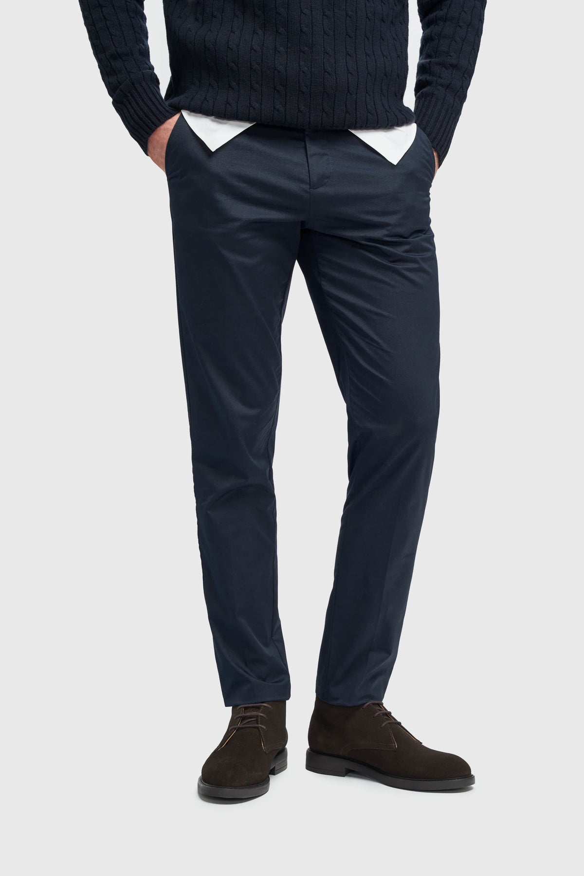 Pantalon d'été classique bleu marine pour homme Mario