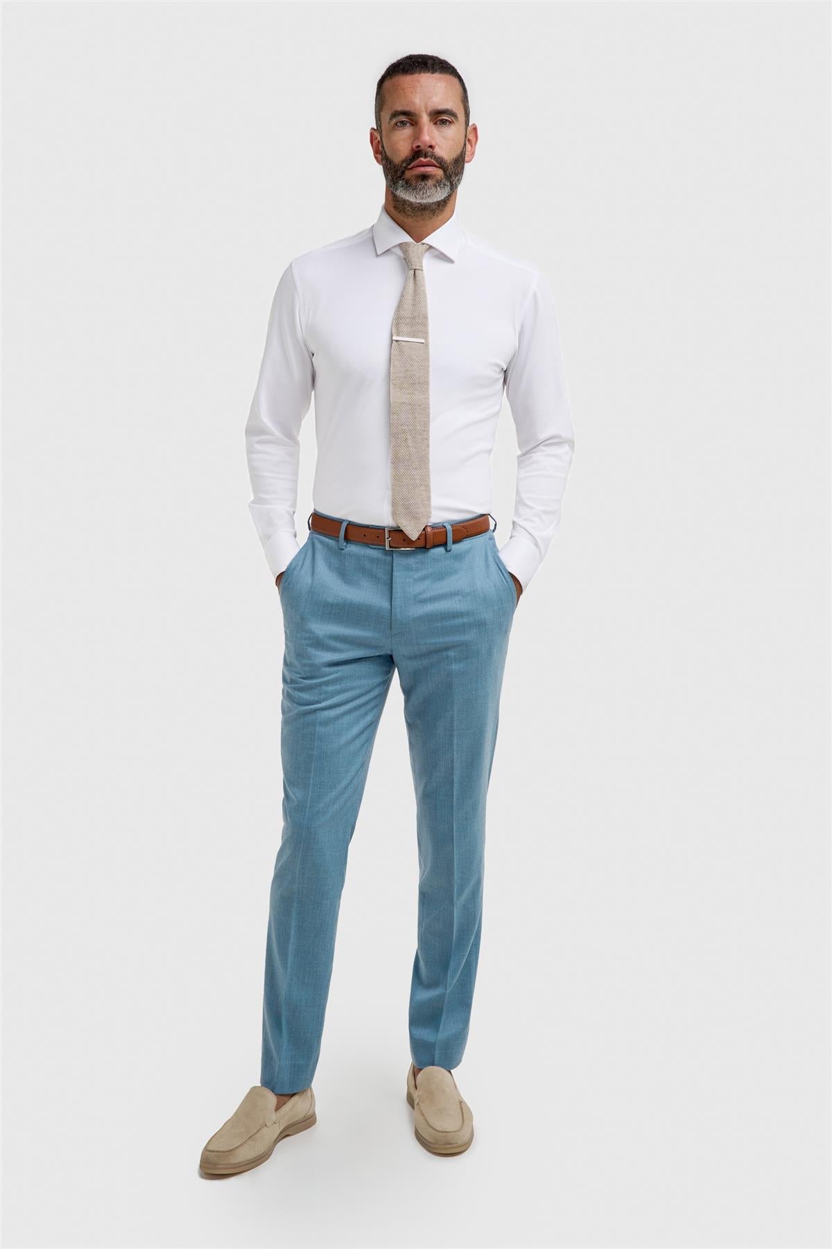 Pantalon habillé en laine bleu marine pour homme James