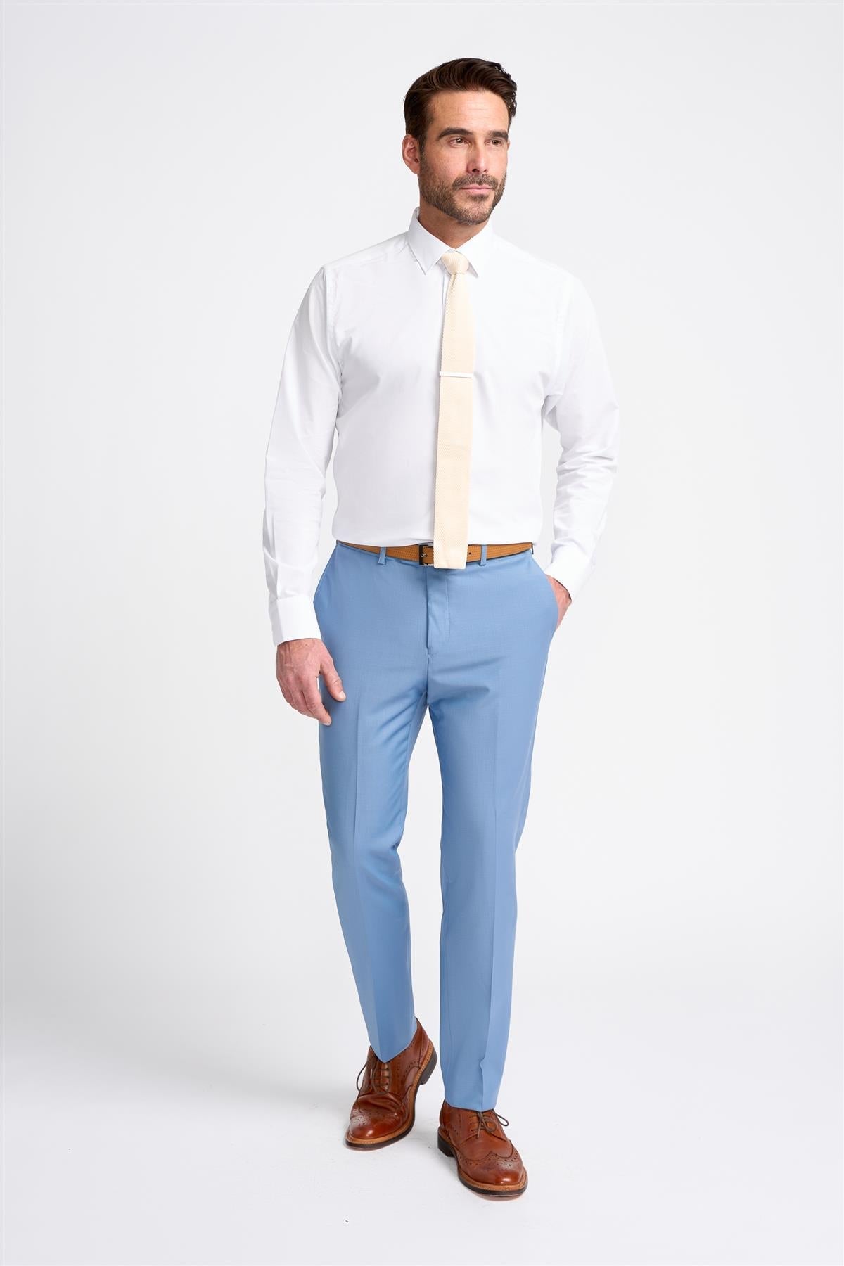 Pantalon bleu ciel pour homme Bond