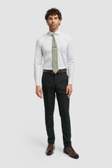 Pantalon en tweed vert olive pour homme Caridi
