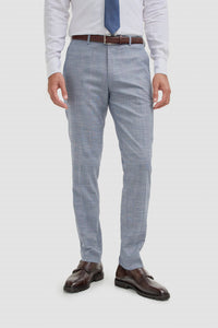 Pantalon vintage à carreaux bleus pour homme - Cavani Miles