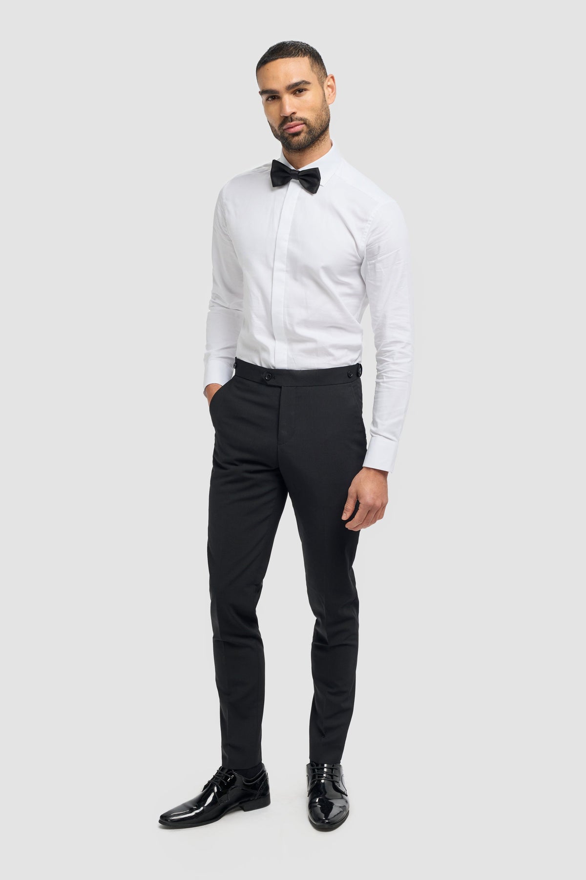 Aspen - Pantalon classique noir uni pour homme