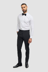 Aspen - Pantalon classique noir uni pour homme