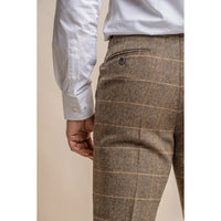Pantalon en tweed marron clair Albert pour homme