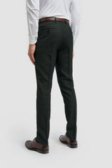 Pantalon en tweed vert olive pour homme Caridi