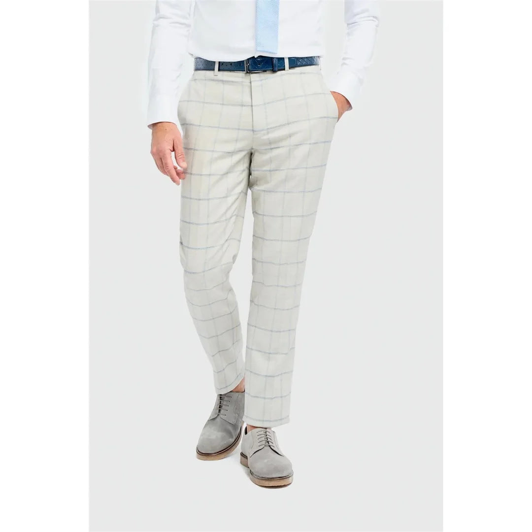 Pantalon à carreaux gris Gabriel pour homme