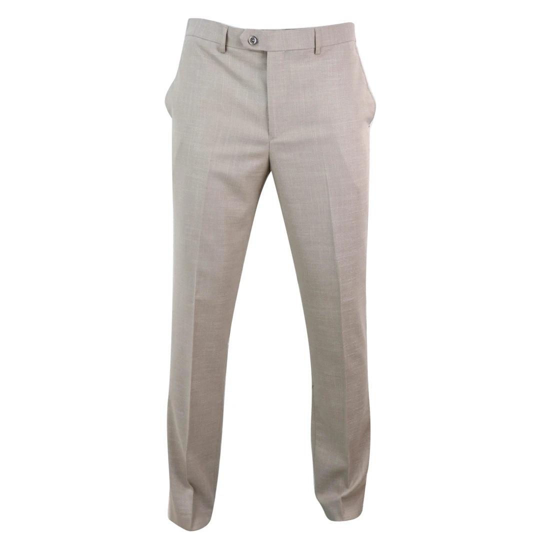 Pantalon Sandon pour homme, couleur crème, à motif quadrillé