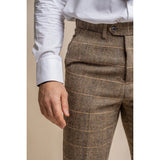 Pantalon en tweed marron clair Albert pour homme