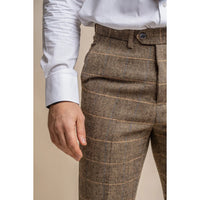 Pantalon en tweed marron clair Albert pour homme