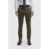 Pantalon en tweed vert olive pour homme Damon