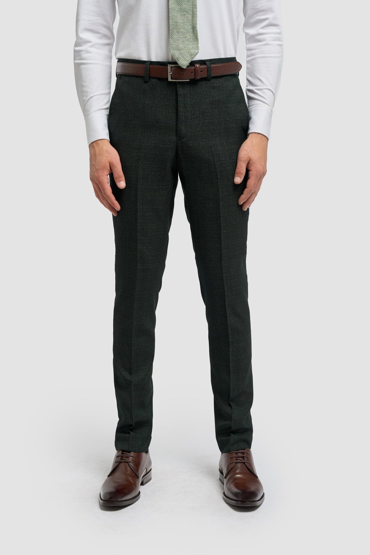 Pantalon en tweed vert olive pour homme Caridi
