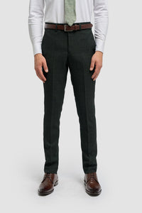 Pantalon en tweed vert olive pour homme Caridi