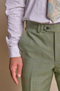 Pantalon à carreaux vert sauge Caridi pour homme