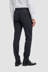 Aspen - Pantalon classique uni bleu marine pour homme