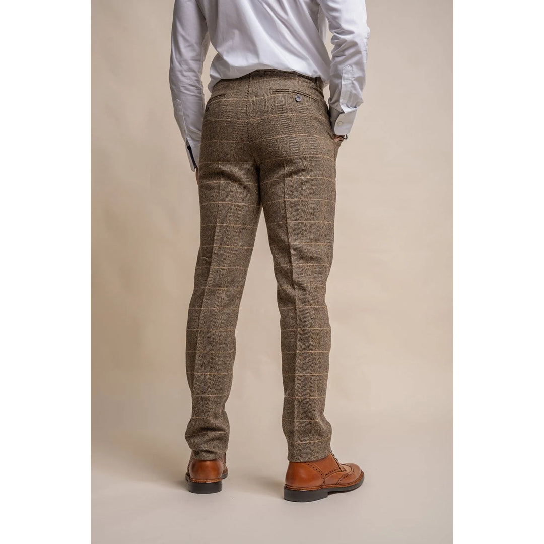 Pantalon en tweed marron clair Albert pour homme