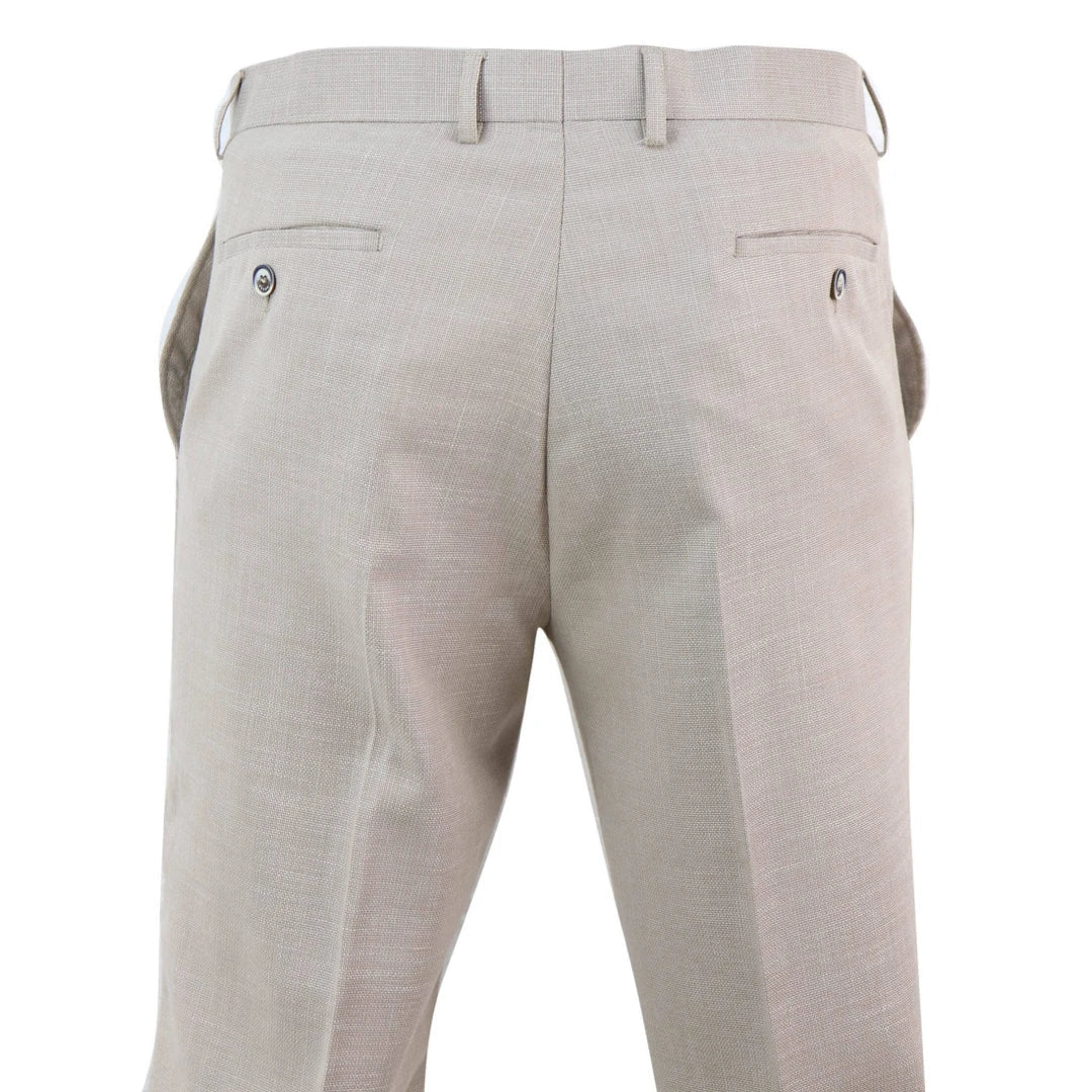 Pantalon Sandon pour homme, couleur crème, à motif quadrillé