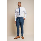 Pantalon en tweed à carreaux bleus pour homme - Cavani Carnegi