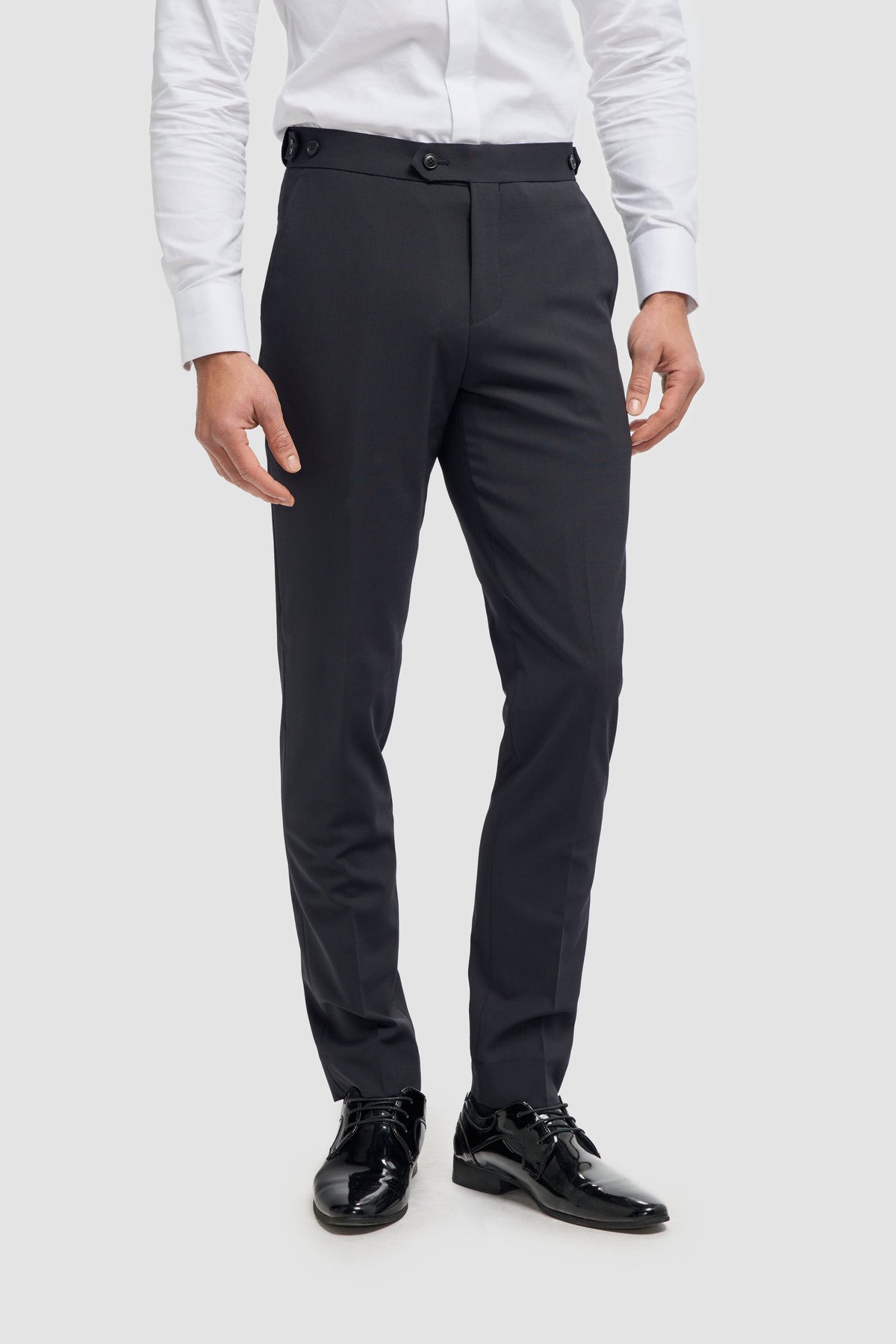 Aspen - Pantalon classique uni bleu marine pour homme