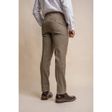 Pantalon à carreaux olive en tweed Gaston pour homme