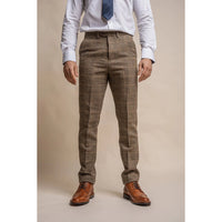 Pantalon en tweed marron clair Albert pour homme