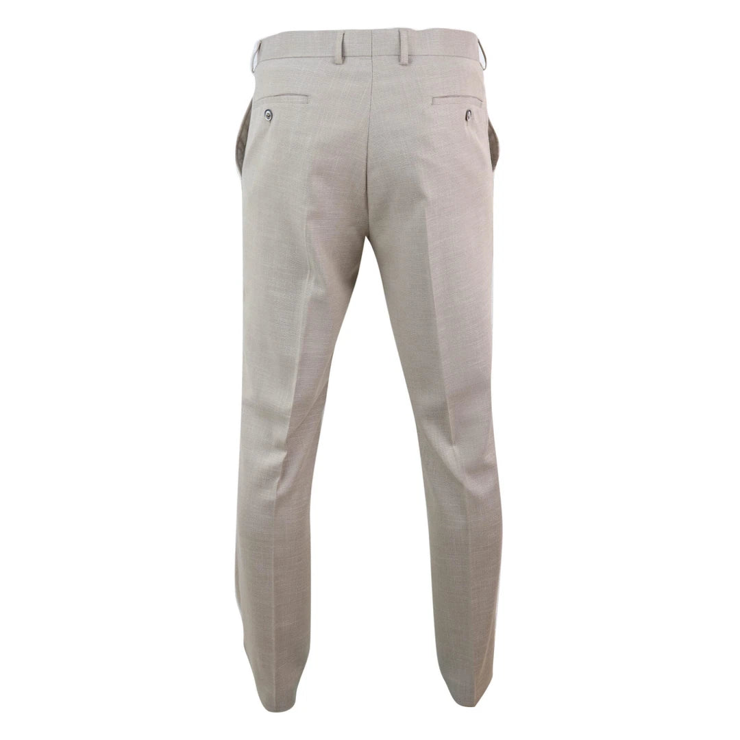 Pantalon Sandon pour homme, couleur crème, à motif quadrillé