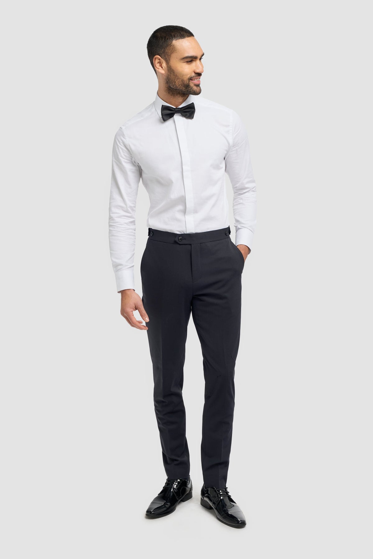 Aspen - Pantalon classique uni bleu marine pour homme