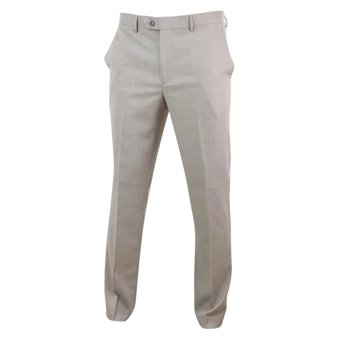 Pantalon Sandon pour homme, couleur crème, à motif quadrillé