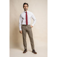 Pantalon à carreaux olive en tweed Gaston pour homme