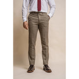 Pantalon à carreaux olive en tweed Gaston pour homme