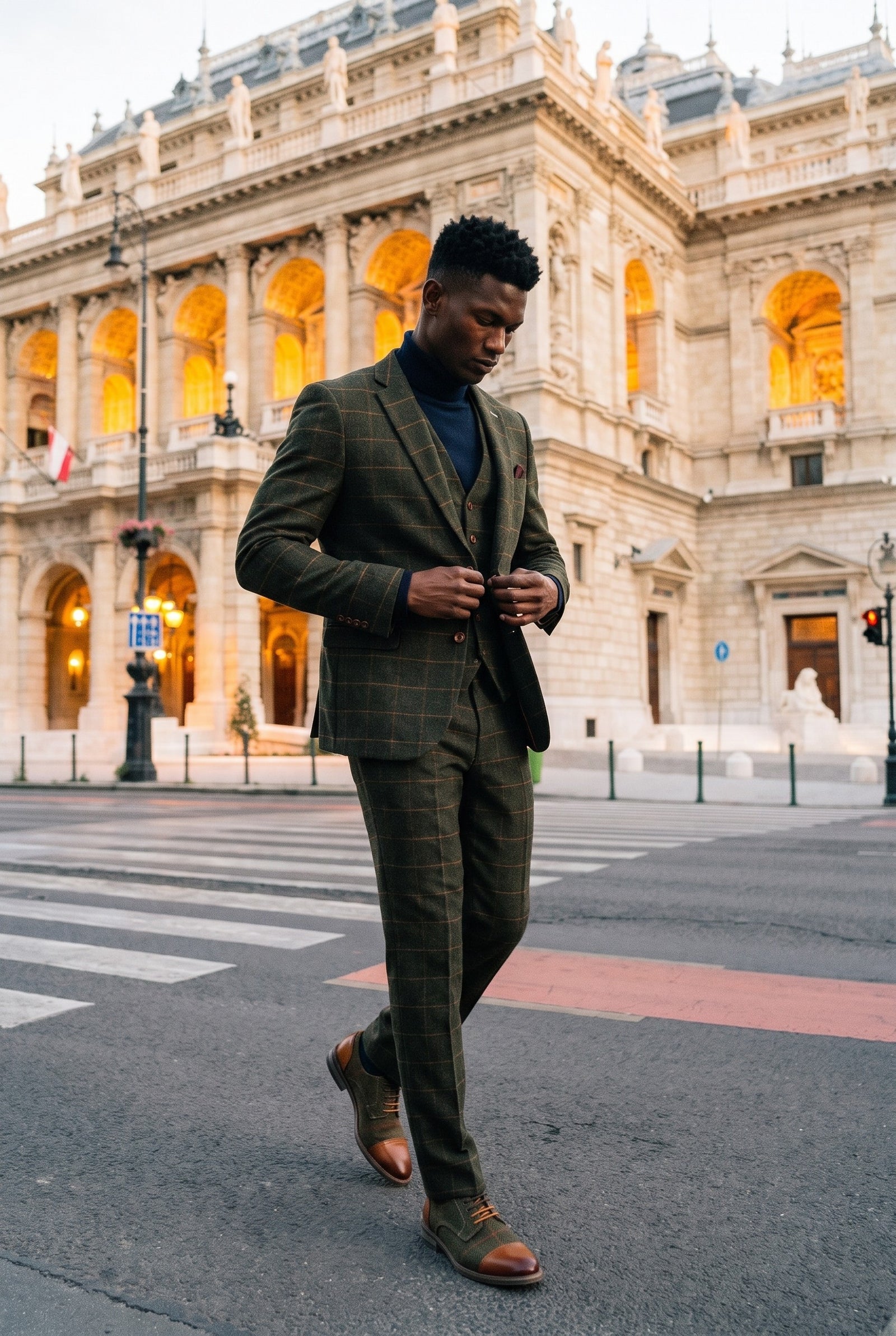 Look #497 styled with Pull à col roulé bleu marine pour homme, en maille douce à manches longues et mélange de viscose.