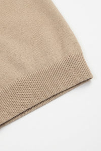 Polo beige à col zippé en maille pour homme