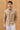 Chemise d'été homme en pur lin marron camel, manches longues, boutonnée