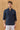 Chemise d'été à manches longues en pur lin bleu marine pour homme
